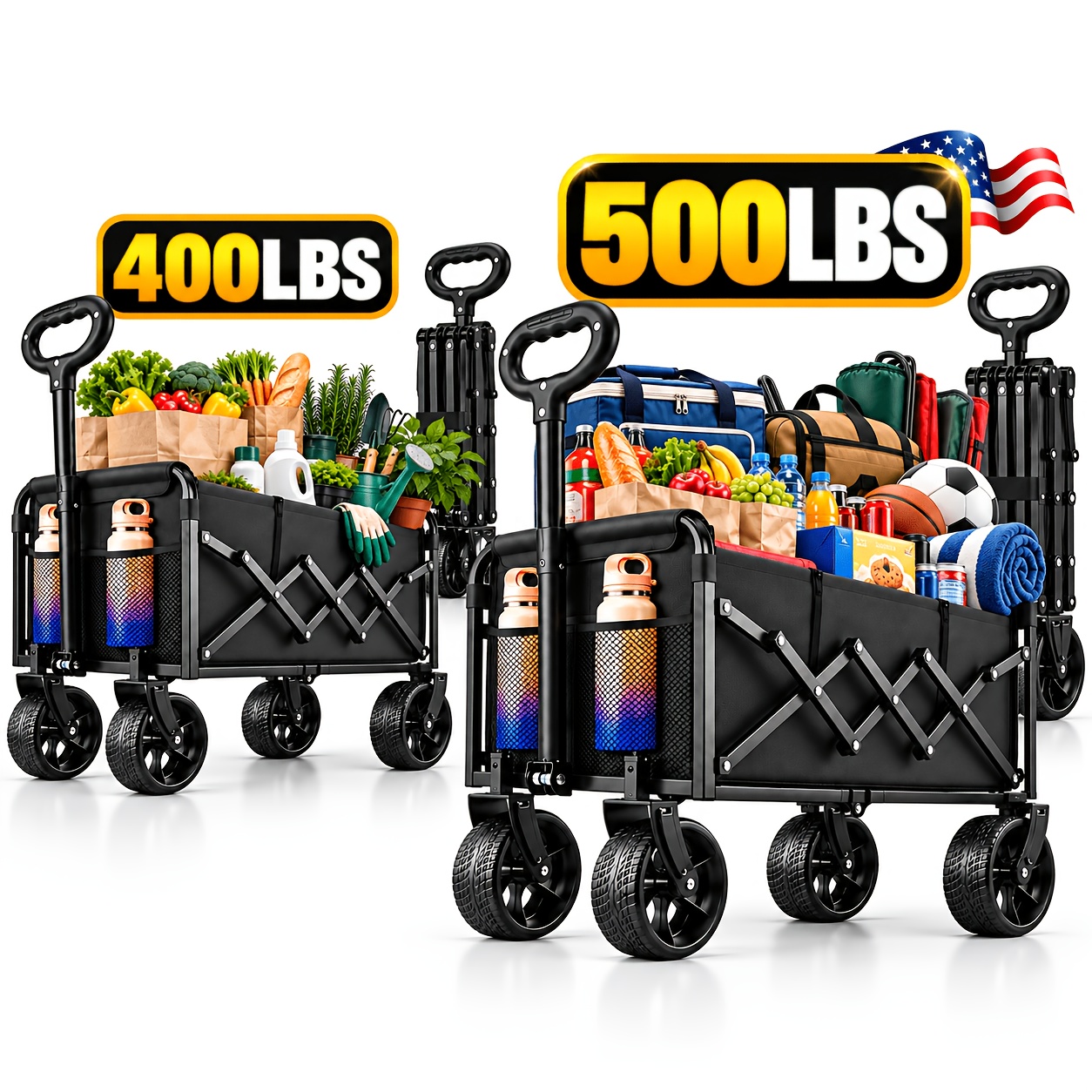 500/400파운드(약 227/181kg)까지 견딜 수 - Outdoor Camping Trolley 리뷰 및 가격