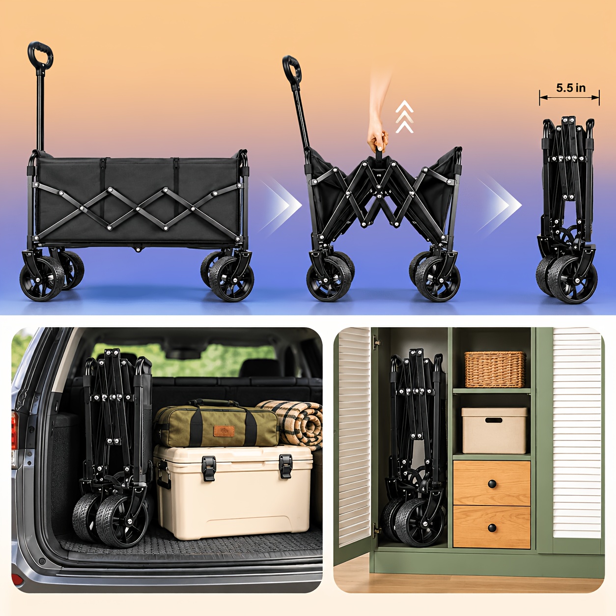 500/400파운드(약 227/181kg)까지 견딜 수 - Outdoor Camping Trolley 리뷰 및 가격