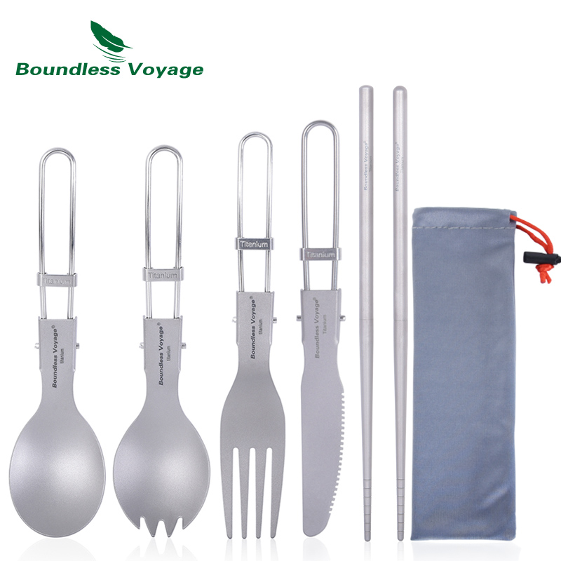 무한 항해 티타늄 캠핑 식기 접이식 스푼 스포크 포크  - Outdoor Camping Dining Set 리뷰 및 가격