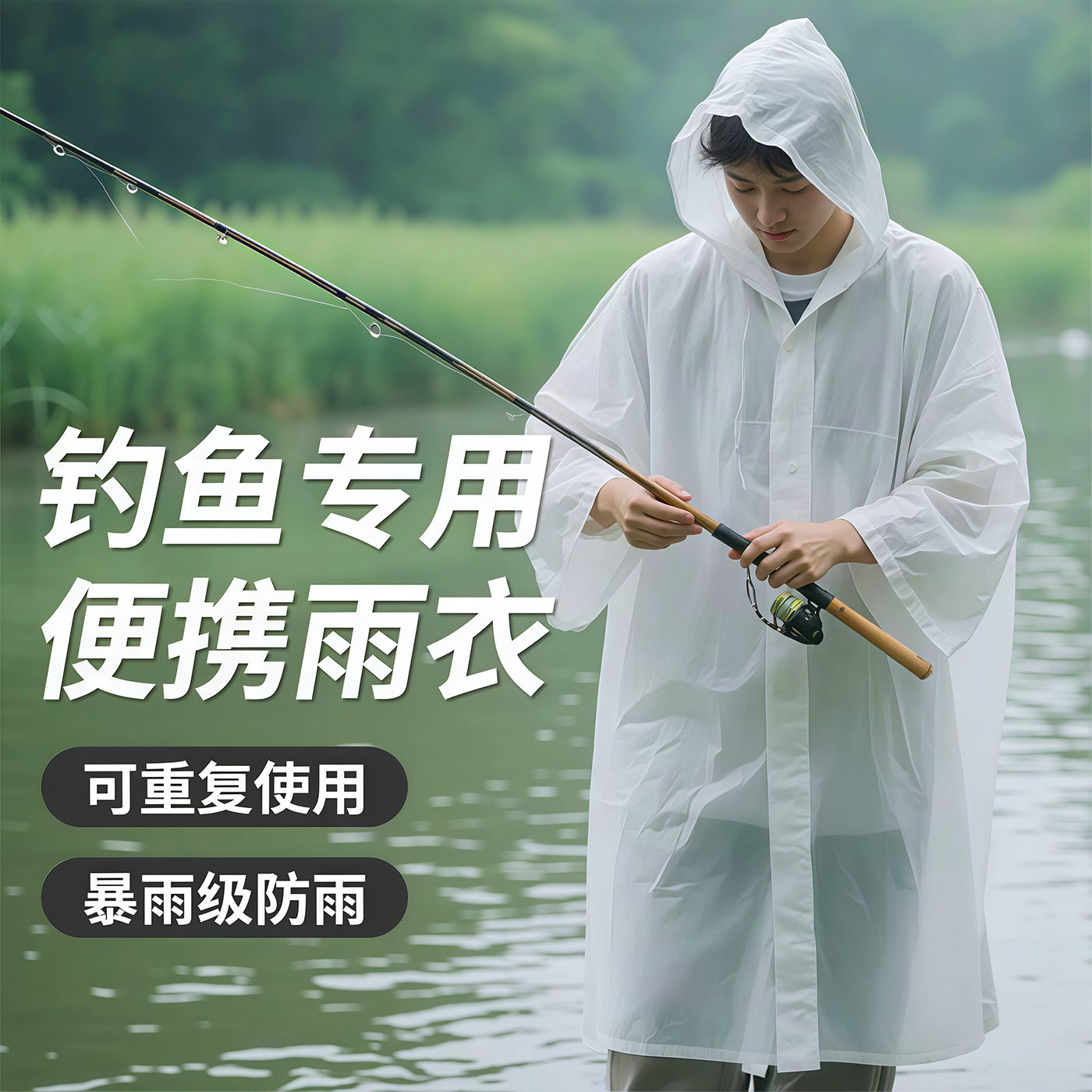 EVA 재질의 재사용 가능한 두꺼운 롱 레인코트, 성인 - Camping Rain Poncho 리뷰 및 가격